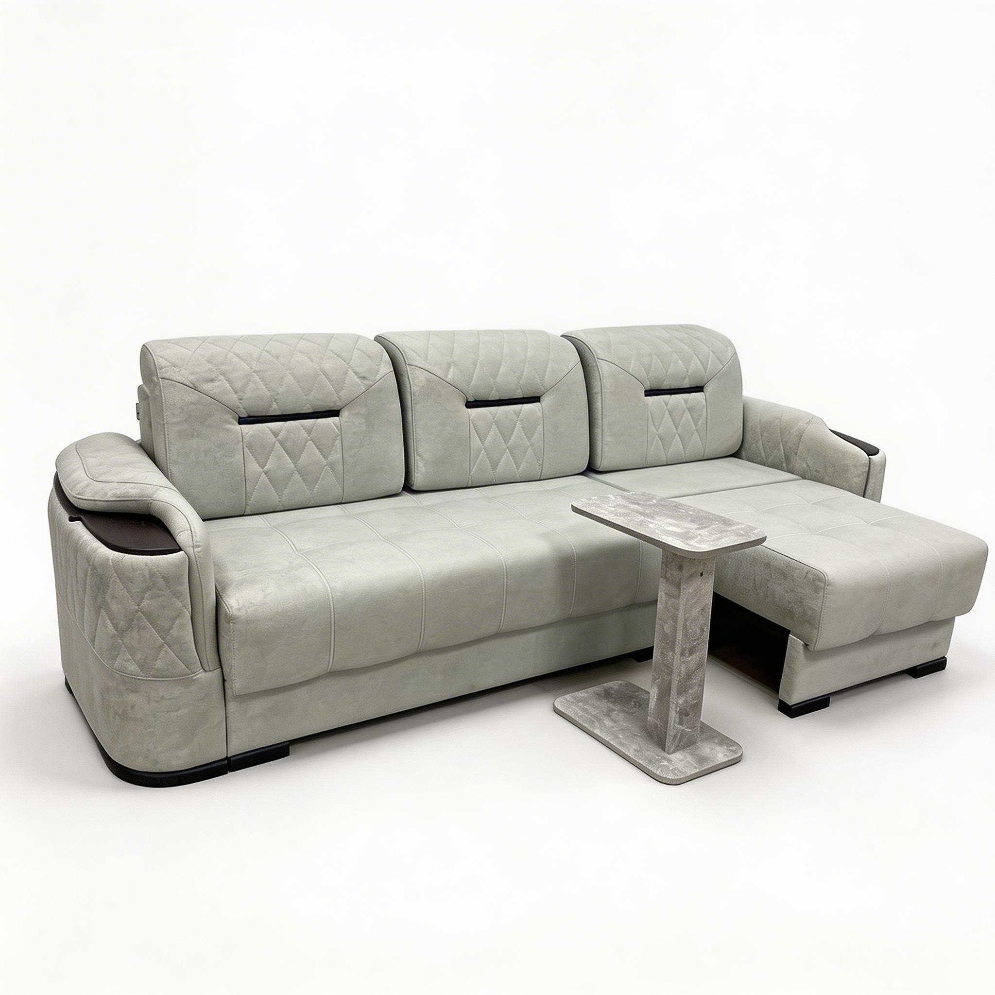 Диван прямой Наппа жемчуг декор венге